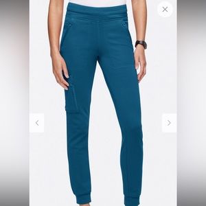 Jaanuu Women's 10-Pocket Scrub Jogger - Color: Caribbean Blue, Size: 1X